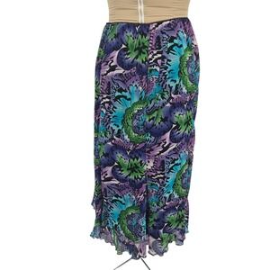 Notations Butterfly Print Maxi Skirt Womens M Colorful Boho Chiffon Casual n